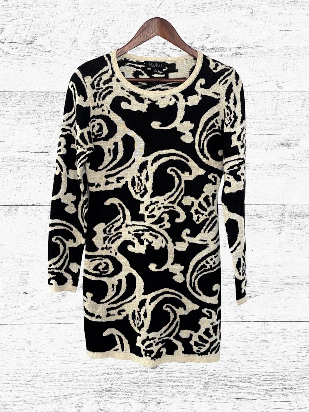 Papillon Blanc Black and Cream Mini Dress